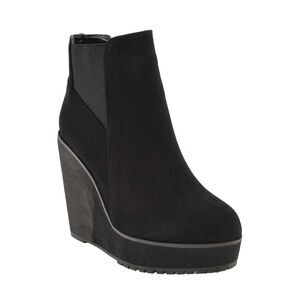XY London Womens/Ladies Roweena Wedge Boots / Jet Black